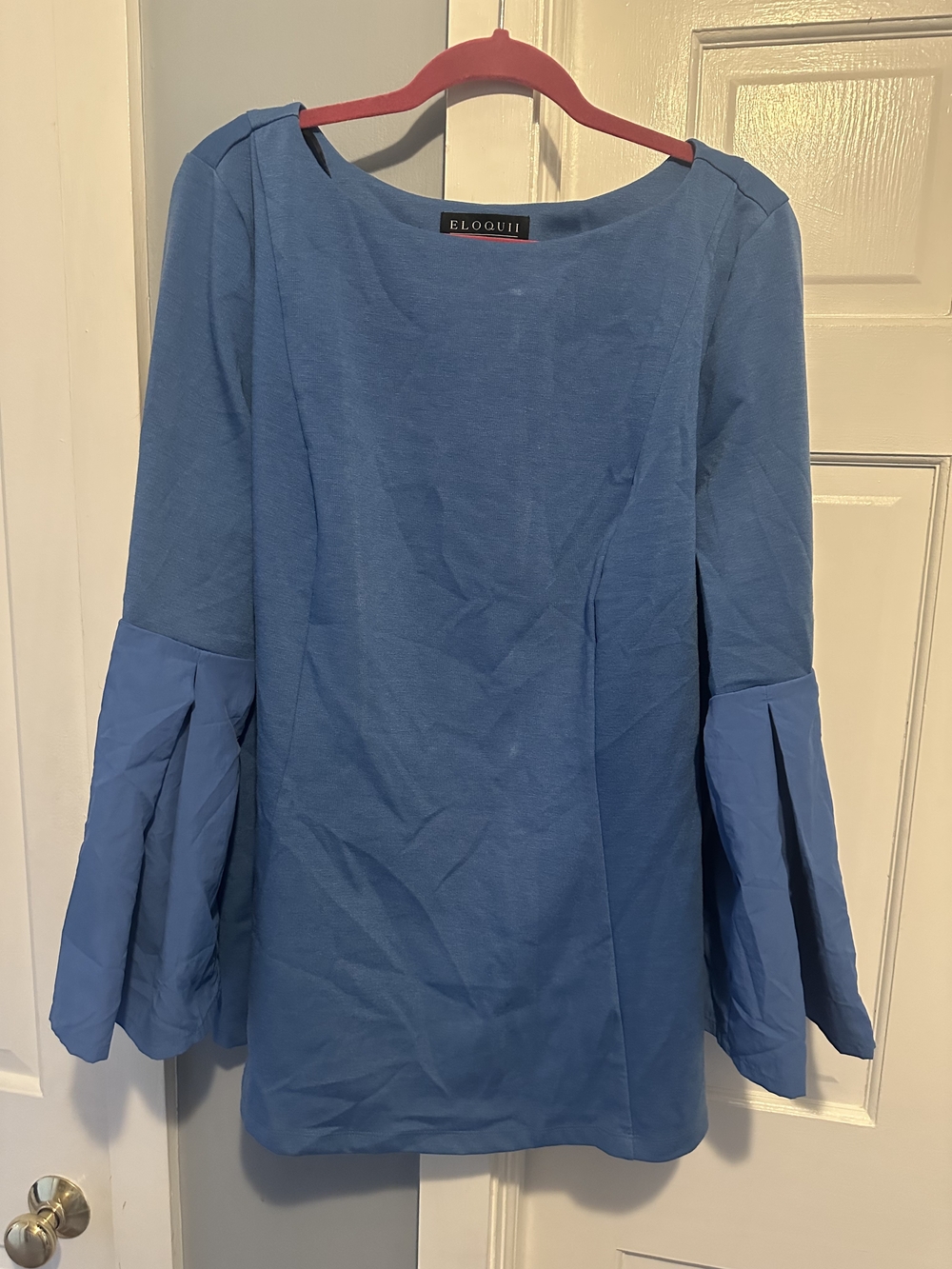 Eloquii Vibrant Blue Crewneck Top with Flutter Sleeves - 22W
